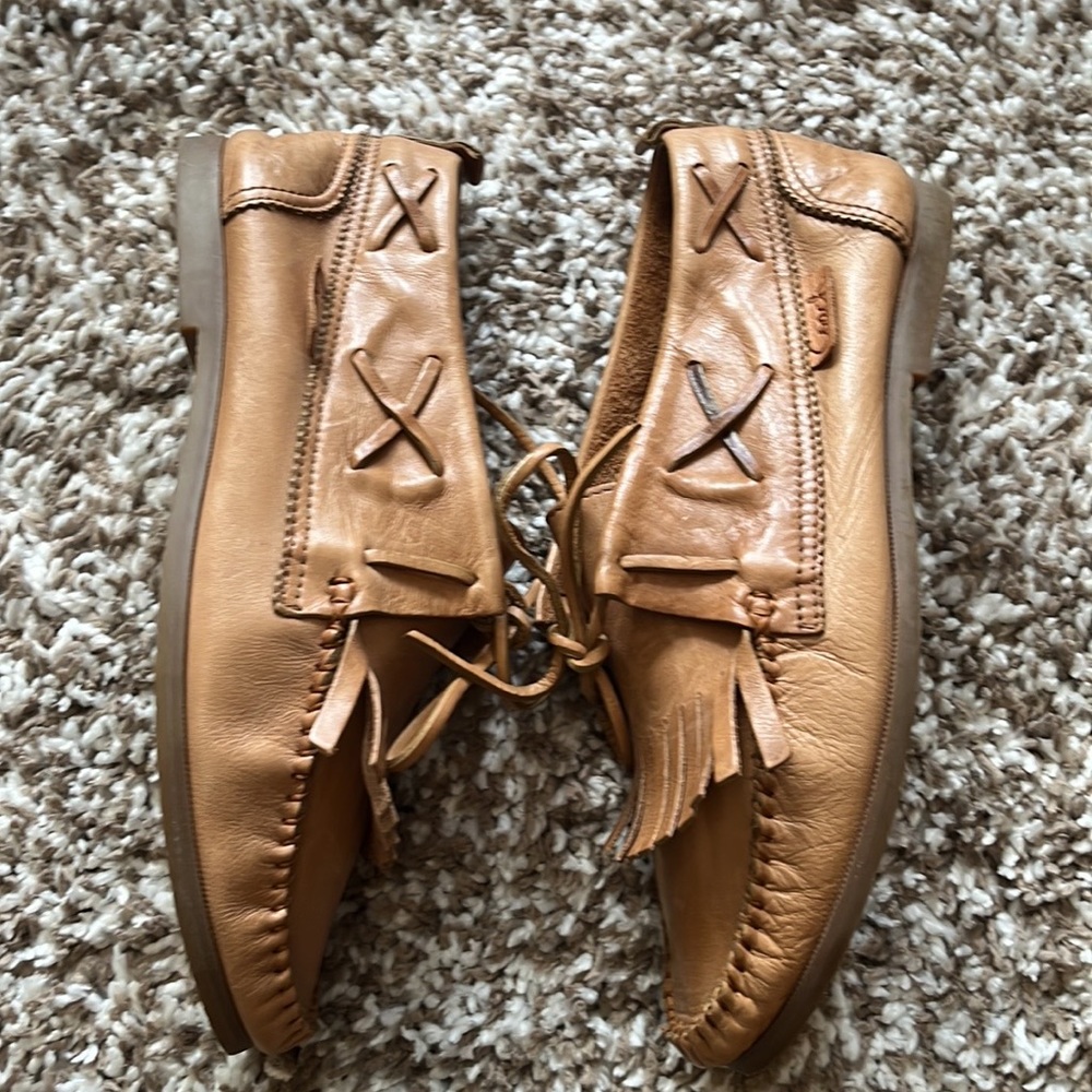 COACH VINTAGE POPPY LEATHER MOCCASINS (8) - Picture 3 of 6